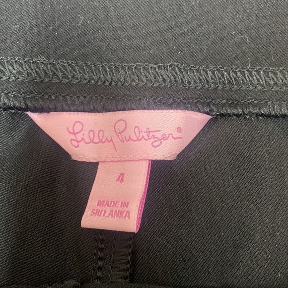 Lilly Pulitzer Gia SZ 4 Woven Leggings Black Elastic Waist Full-Length Pant Chic - Picture 8 of 10